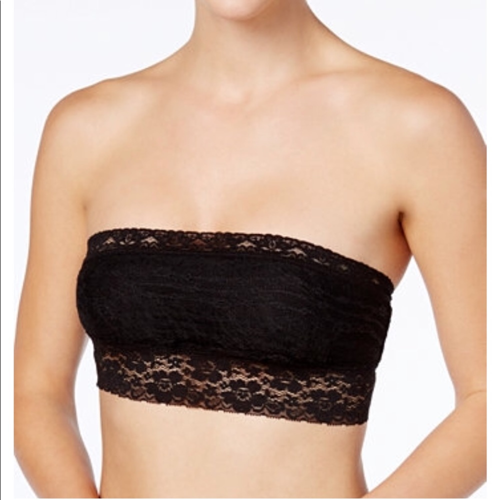Intimately Free People Black Lace Bandeau Top